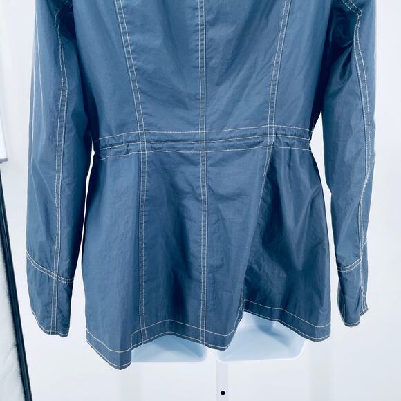 MICHAEL Michaels Kors Navy Blue Zip Adjustable Classic Raincoat Jacket S - Picture 6 of 12